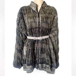 Vintage American Designer Style San Francisco Silver BOLD Pleated | Rare Vintage